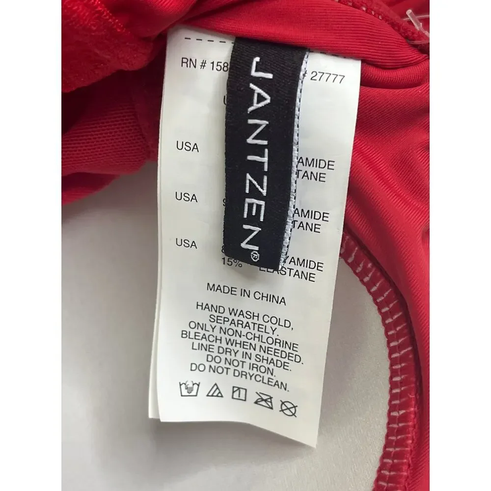 Jantzen Red Surplice One Piece Tummy control swimsuit, size 10, MSRP $95